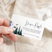 Winter Mountains Diaper Raffle Card