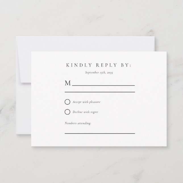 Winter Mountains Pine Tree Wedding RSVP (Front)