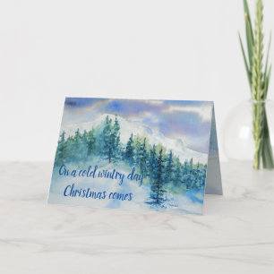 Winter Mountains Snow Christmas Card