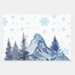 Winter Mountains Wrapping Paper Sheet