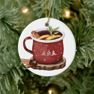 Winter mulled wine Metal Circle Ornament