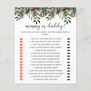 Winter mummy or daddy baby shower game