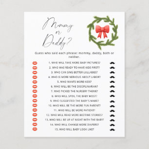 Winter mummy or daddy baby shower game