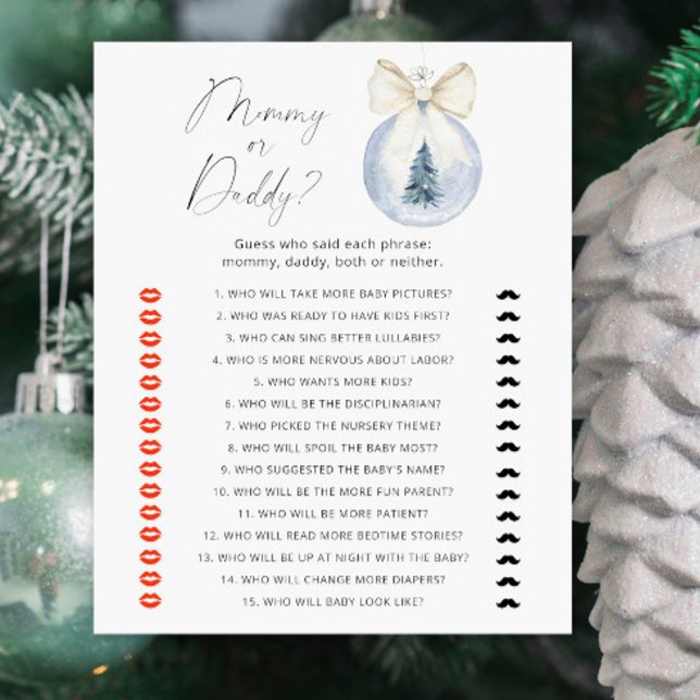 Winter Mummy or daddy Baby shower game (Creator Uploaded)