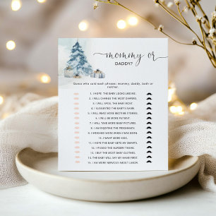Winter mummy or daddy baby shower game