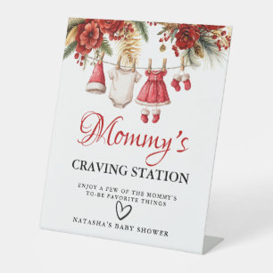 Winter Mummy’s Craving Station baby Shower sign