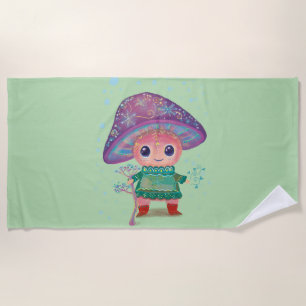 winter mushroom beach towel