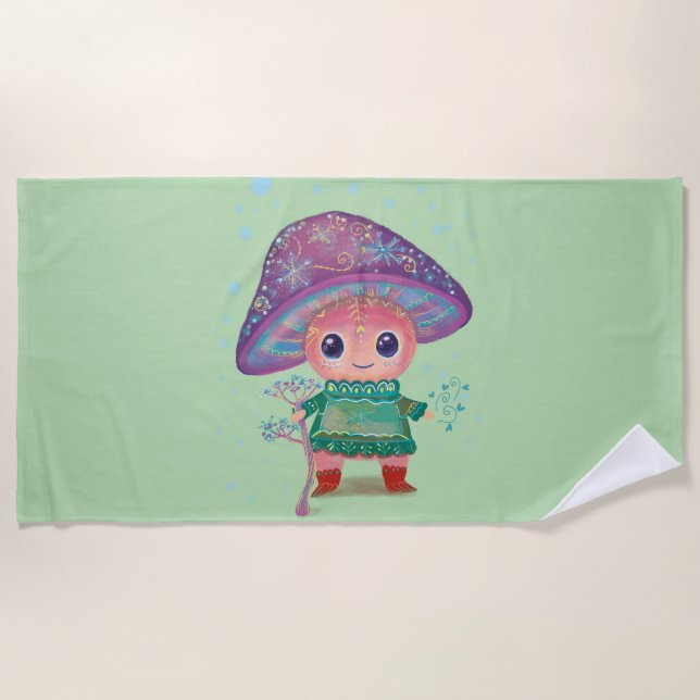 winter mushroom beach towel (Front)