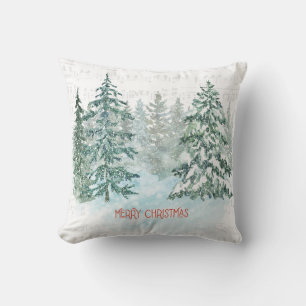 Winter Music Christmas Pine  Cushion