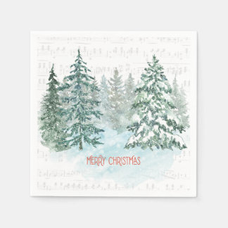 Winter Music Christmas Pine Napkin