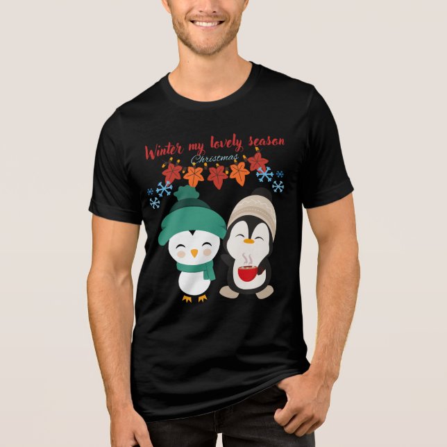 Winter My Lovely Season – Festive Christmas Men’s  Tri-Blend Shirt (Front)