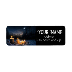 Winter Mystical Candles Snow Return Address