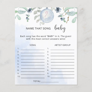 Winter name that song baby shower game