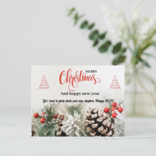 Winter Nature Christmas & New Year Greeting Postcard
