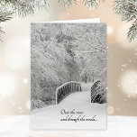 Winter Nature Photography OVER THE RIVER Christmas Holiday Card<br><div class="desc">Nostalgic thoughts of wintry drives to spend time with family and friends for the holidays come to mind when looking at this peaceful, snow-covered photographic scene with OVER THE RIVER AND THROUGH THE WOODS... on the front and personalized inside with an editable greeting and your name. --photo by Wendy Rowley;...</div>