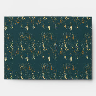 Winter Nature   Watercolor Foliage Gold Greeting Envelope