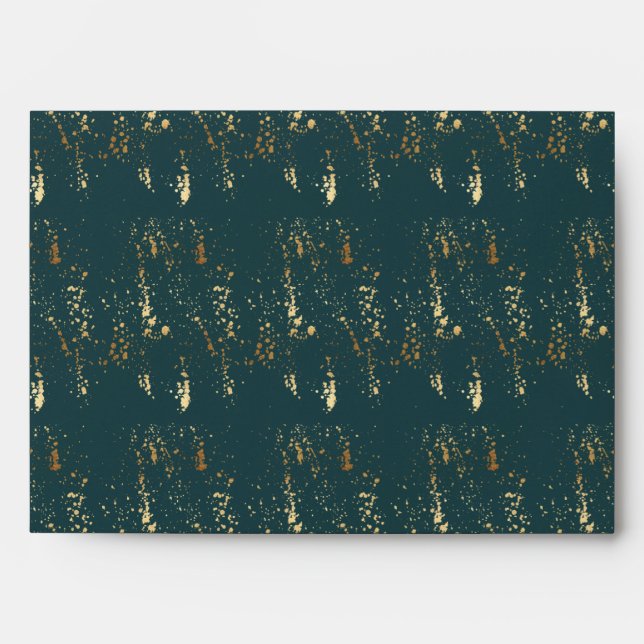 Winter Nature | Watercolor Foliage Gold Greeting Envelope (Front)