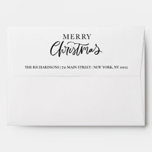 Winter Nature Watercolor Foliage Gold Greeting Envelope