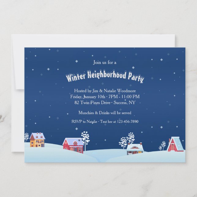 Winter Neighbourhood Party Invitation (Front)