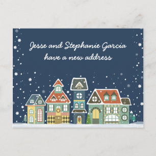 Winter New Home Address We've Moved Announcement Postcard