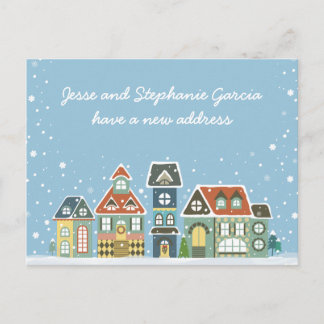 Winter New Home Address We've Moved Announcement Postcard