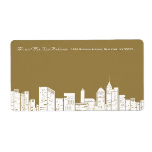 Winter New York Gold Address Label