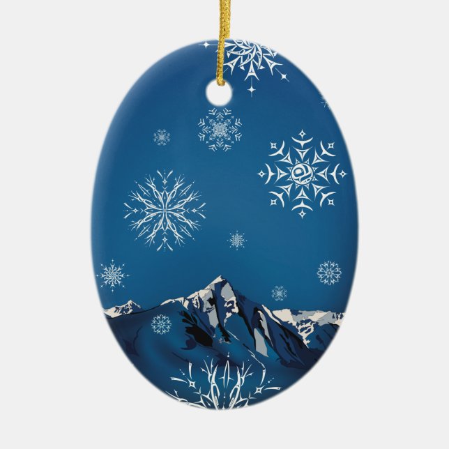 Winter night 2024 ceramic tree decoration (Front)