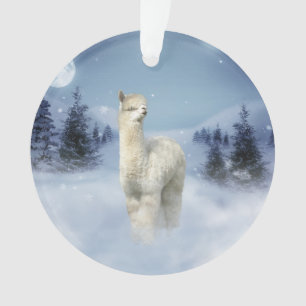 Winter Night Alpaca Christmas Ornament
