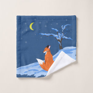 Winter Night Fox Bath Towel Set