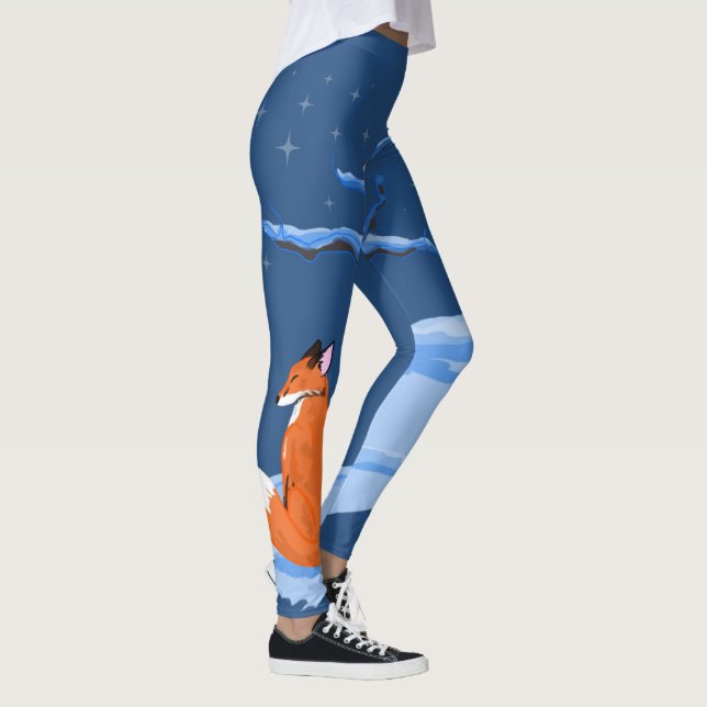 Winter Night Fox Leggings (Right)