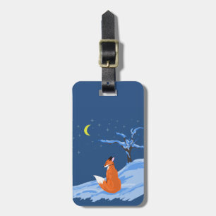 Winter Night Fox Luggage Tag