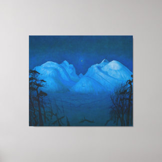 Winter Night in the Mountains Canvas Print