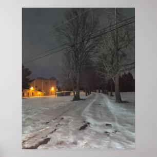 Winter Night Photo Poster