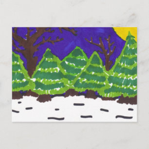 winter night postcard