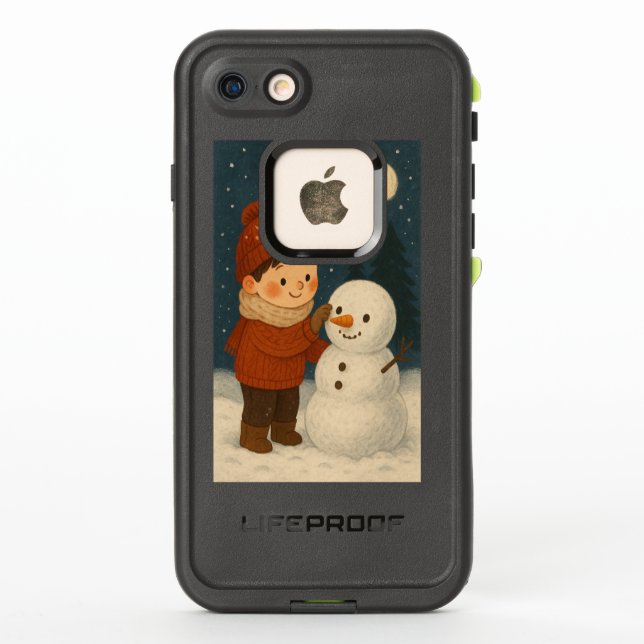 Winter Night Snowman Fun LifeProof iPhone Case (Back)
