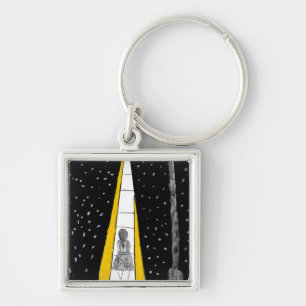 Winter Night Walk Key Ring