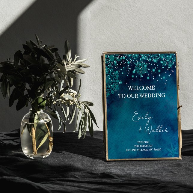 Winter Night Wedding Welcome Poster (Creator Uploaded)