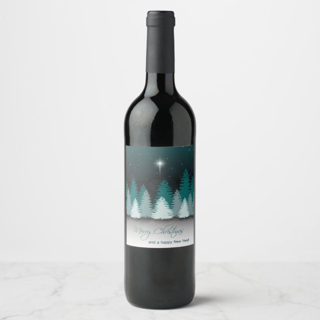 Winter Night with Star of Bethlehem Wine Label (Front)