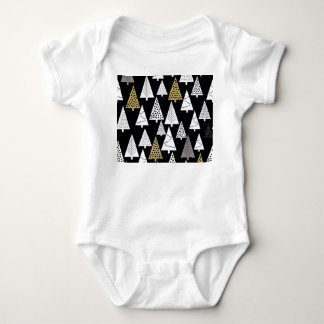 Winter Nights: Gold-Silver Trees. Baby Bodysuit