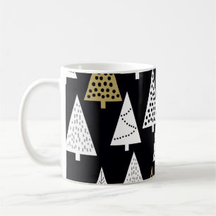 Winter Nights: Gold-Silver Trees. Coffee Mug