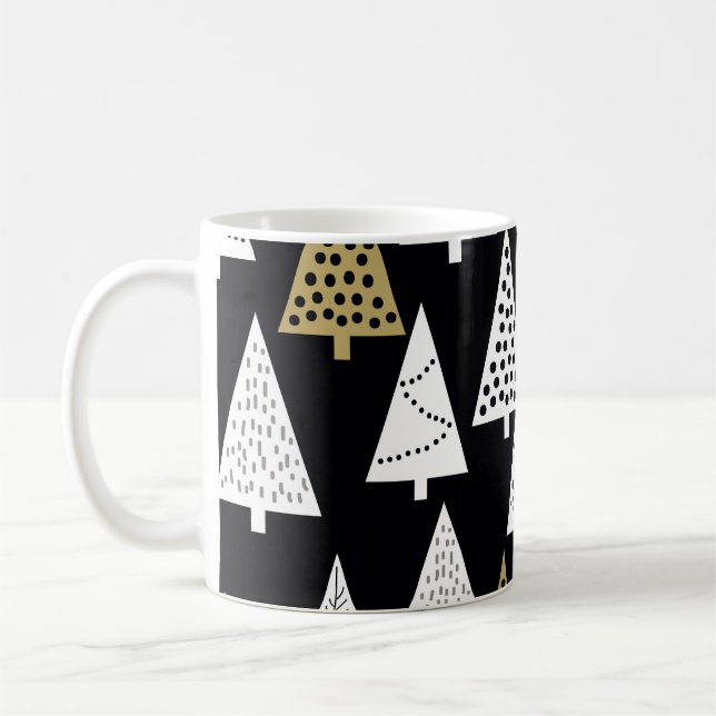 Winter Nights: Gold-Silver Trees. Coffee Mug (Left)