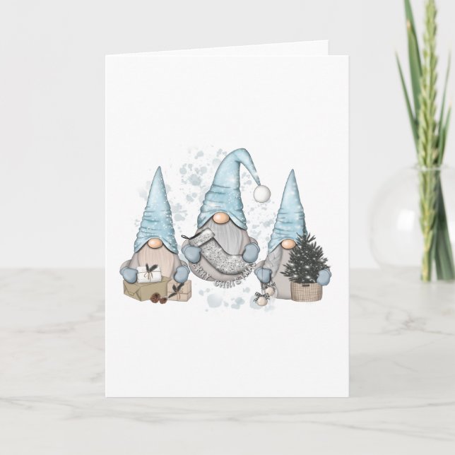 Winter Nordic Gnomes Card (Front)