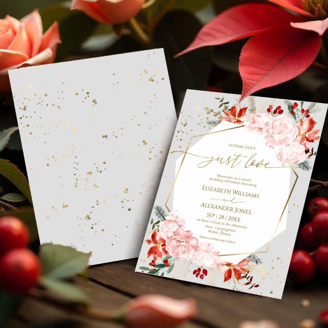 Winter Nothing Fancy Just Love Wedding Invitations (Creator Uploaded)