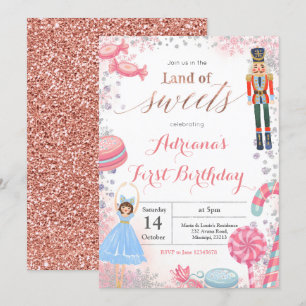 Winter Nutcracker Land of Sweets Birthday Invitation