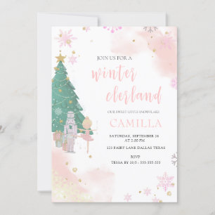 Winter Nutcracker Onederland 1st Birthday  Invitation