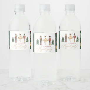 Winter Nutcracker whimsical birthday party Water Bottle Label