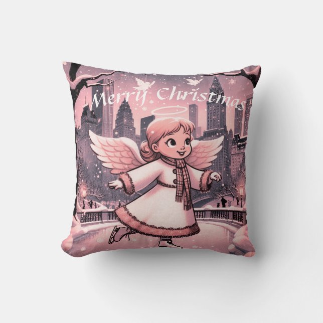 Winter NYC Angel Skating Cushion (Front)