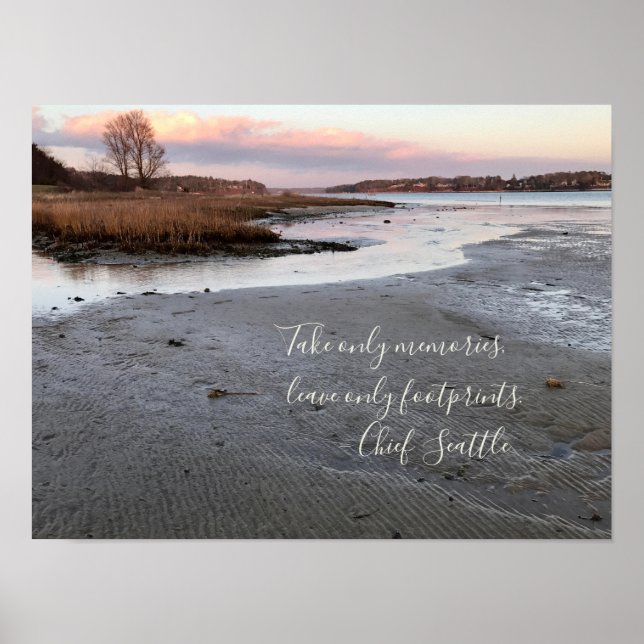 Winter Ocean Sunset Poster (Front)