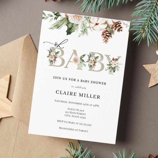 Winter Oh Baby Shower invitation (Creator Uploaded)