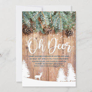 Winter Oh Deer Baby Shower Invitation